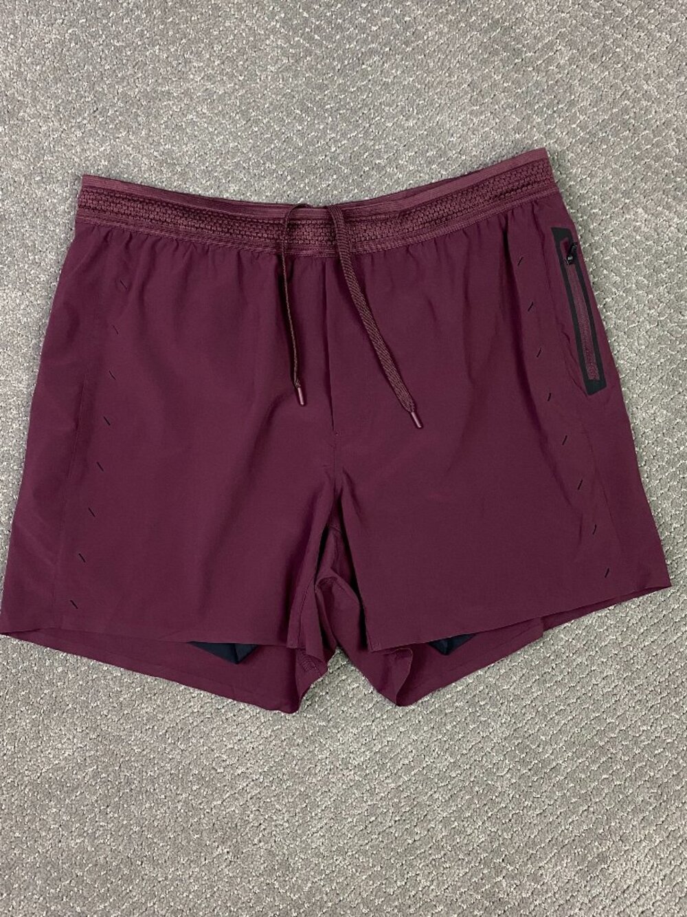 Ten Thousand The Session Shorts Mens XL Maroon Burgundy 5" Lined Liner Gym Run